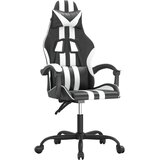 vidaXL Okretna igraća stolica od umjetne kože crno-bijela Cijene
