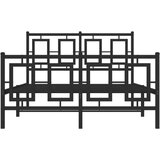 Metalni okvir kreveta uzglavlje i podnožje crni 120x190 cm | shoptok.hr