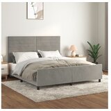  okvir za krevet s uzglavljem svjetlosivi 180x200 cm baršunasti | shoptok.hr