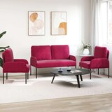 vidaXL Setovi sofa 3 pcs Vinska crvena 115 x 56 x 80 cm Šperploča - boja crnog vina | shoptok.hr