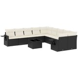  11-dijelni set vrtnih sofa od poliratana s jastucima crni | shoptok.hr