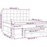  Box spring postelja z vzmetnico temno rjava 160x200 cm blago, (20894915) | Shoptok.si