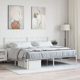  Metalni okvir za krevet s uzglavljem bijeli 180x200 cm | shoptok.hr