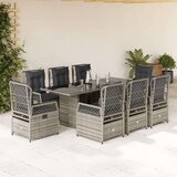 vidaXL 9-dijelni vrtni blagovaonski set sivi od poliratana | shoptok.hr