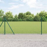 vidaXL varjena žičnata ograja s 7 stebrički na robu Zelena 0.8x10 m Jeklo Cene