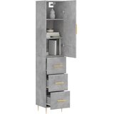 Visoka komoda siva betona 34,5x34x180 cm od konstruiranog drva | shoptok.hr