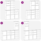  Bočni ormarići 5 kom ODDA bijeli 40x24x79 cm puno drvo bor | shoptok.hr