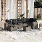 Maison Chic Seti vrtnega pohištva - Vrtna garnitura - Vrtni pohištvo set 8-delna z blazinami siv poli ratan, (21799189) | Shoptok.si