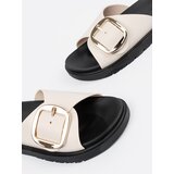 SEASTAR Light beige women's flip-flops with a gold buckle | Shoptok.si