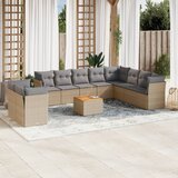 Maison Chic Seti vrtnega pohištva - Vrtna garnitura - Vrtni pohištvo set 11-delna z blazinami bež poli ratan, (21816654) | Shoptok.si