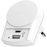 Zidni punjač SKROSS Euro USB 27W – USB-C i USB-A/ beli