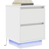 vidaXL Nočna omarica z LED svetili bela 38x34x50 cm Cene