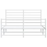 Metalni okvir kreveta uzglavlje i podnožje bijeli 140 x 190 cm | shoptok.hr