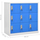 vidaXL Omara s ključavnico 2 kosa siva in modra 90x45x92,5 cm jeklo | Shoptok.si