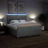  Krevet s oprugama i madracem svjetlosivi 200 x 200cm od tkanine | shoptok.hr