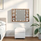 Ormarić s ogledalom LED boja staro drvo 76x15x55 cm drveni | Eponuda.com