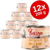 Purizon Adult 12 x 200 g - brez žit - Miks (4x losos, 4x divja svinja, 2x jagnjetina & losos, 2x losos & puran) Cene