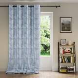  Curtain SILVERLEAVES color blue printed style glamor silver eyelets velvet 140x245 AmeliaHome | shoptok.hr