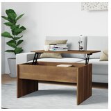 Klubska mizica rjavi hrast 80x50,5x41,5 cm konstruiran les | Shoptok.si
