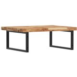 Zidna polica za umivaonik od čelika i masivnog bagremovog drva Smeđa 100 x 60 x 4 cm | Shoptok.si