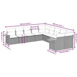 10-dijelni set vrtnih sofa s jastucima crni od poliratana | shoptok.hr