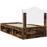 Krevetna konstrukcija s uzglavljem Dimljeni hrast 75 x 190 cm | shoptok.hr