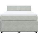  Krevet s oprugama i madracem svjetlosivi 140x190 cm baršunasti | shoptok.hr