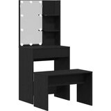 VidaXL toaletni stol s LED crnim hrastovim konstruiranim drvom, LED toaletni stol u crnom hrastu, 60x40x140 cm, napravljen od konstruiranog drveta, stolica za toaletni stol crni hrast 70x35x45 cm konstruirano drvo VidaXL toaletni stol s LED crnim hrastovim konstruiranim drvom, LED toaletni stol u crnom hrastu, 60x40x140 cm, napravljen od konstruiranog drveta, stolica za toaletni stol crni hrast 70x35x45 cm konstruirano drvo Slike