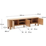 Kave Home TV omarica v jesenovem dekorju v naravni barvi 200x52x40 cm Salaya – | Shoptok.si