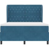 Box Postelja s forniture in vzmetnico Temno modra 160x200 cm Žamet, (22050447) | Shoptok.si