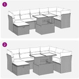  8-dijelni set vrtnih sofa od poliratana s jastucima sivi | shoptok.hr