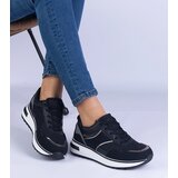 Gemre Black sneakers embellished with glitter and rhinestones Savina | Shoptok.si