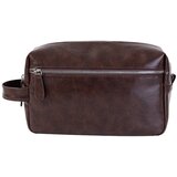 INF Moška toaletna torba, potovalna torba za pranje iz PU usnja z ročajem Dark coffee, (22104822) | Shoptok.si