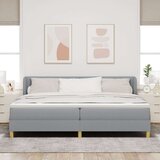  Krevet s uzglavljem i madracem Svjetlosiva 200x200 cm Tkanina | shoptok.hr