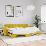 vidaXL Izvlečna dnevna postelja z vzmetnicami rumena 80x200 cm žamet Cene