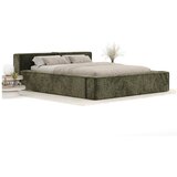 Maison de Rêve Temno zelena oblazinjena zakonska postelja s prostorom za shranjevanje z letvenim dnom 200x200 cm Voliera – | Shoptok.si