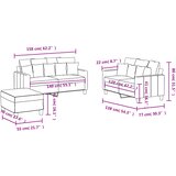  3-dijelni set sofa s jastucima krem od tkanine | shoptok.hr