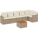  7-dijelni set vrtnih sofa od poliratana s jastucima bež | shoptok.hr