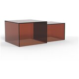 Actona Smeđi stakleni stolići za kavu u setu 2 kom 50x50 cm Dice – | shoptok.hr