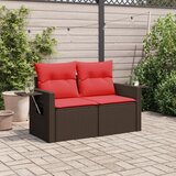 Vrtna sofa s jastucima za 2 osobe, smeđa, poliratan | Eponuda.com