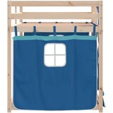 vidaXL Krevet na kat sa zavjesama plavi 90 x 200 cm od borovine | shoptok.hr