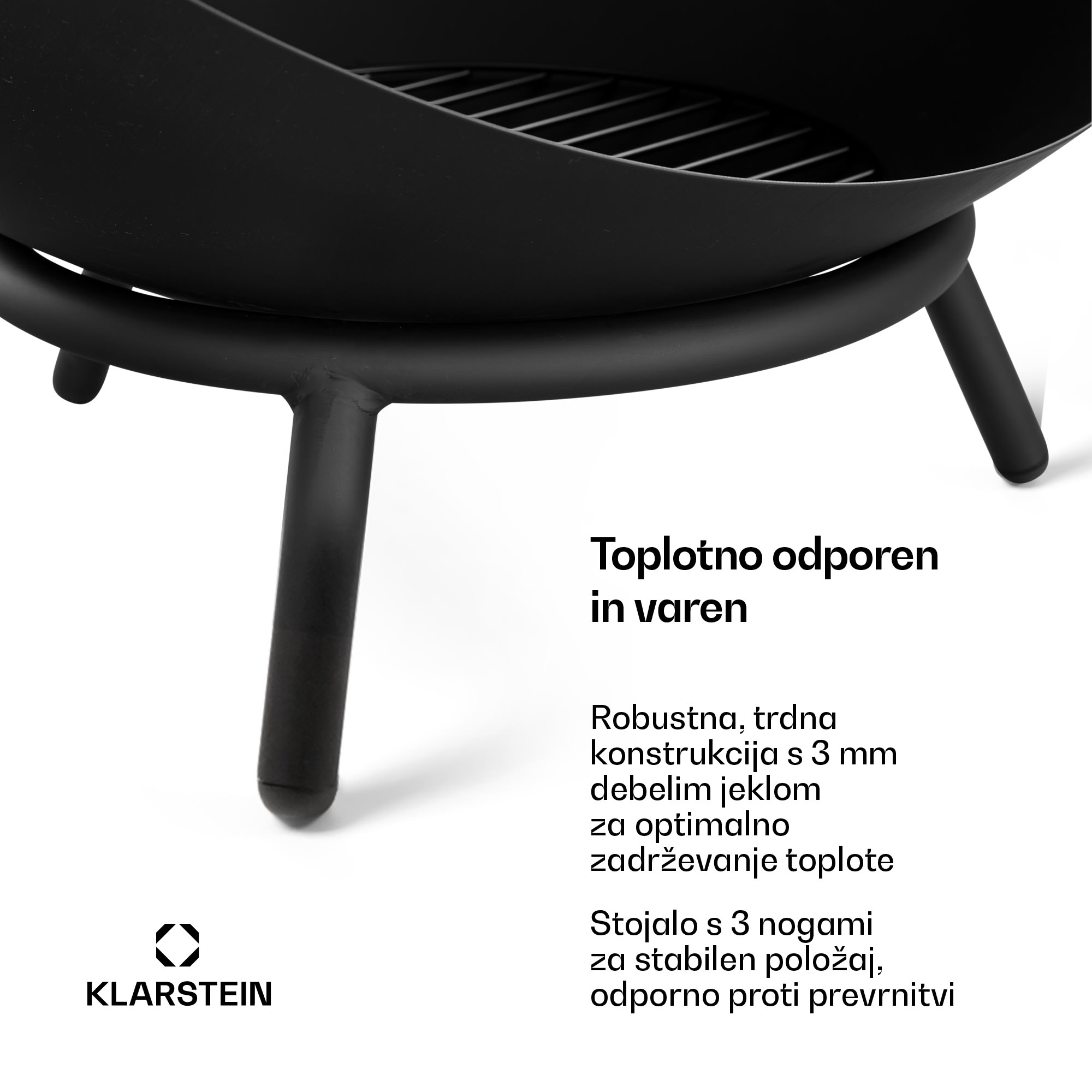 Blumfeldt Fireball niska posuda za vatru | Otporna na koroziju | Stabilna | Robusna | 66 cm | Crna | shoptok.hr