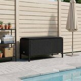  Vrtni otoman s jastukom Crna 80 x 38 x 45 cm PE ratan | Eponuda.com