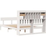 vidaXL Krevet s regalom z knjige bez madraca bijeli 150x200cm borovina | shoptok.hr