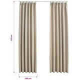  Zavjese za zamračivanje s kukama 2 kom bež 140 x 175 cm | shoptok.hr