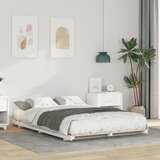 vidaXL Posteljni okvir Bela 135 x 190 cm Trdna borovina | Shoptok.si