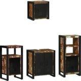 vidaXL Set namještaja za kupaonicu 4 pcs Čvrsto reciklirano drvo | shoptok.hr