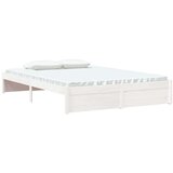  Posteljni okvir bel iz trdnega lesa 140x200 cm, (20644884) | Shoptok.si