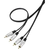 SP-7870148 Cinch audio priključni kabel [2x muški cinch konektor - 2x muški cinch konektor] 1.50 m crna supersoft oplaštenje, pozlaćeni kontakti