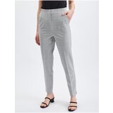 Orsay Light gray ladies plaid straight fit pants - Women | Shoptok.si